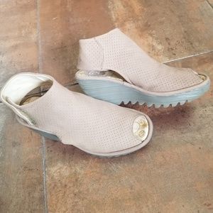 Fly London Yahl Open Toe Platform Wedge